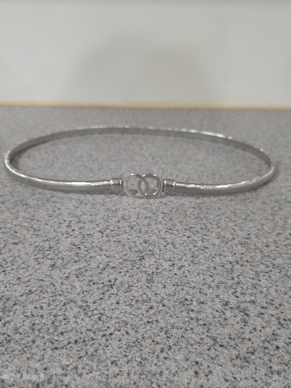 Vince Camuto Silver Interlocking Circle Snake Chain Belt